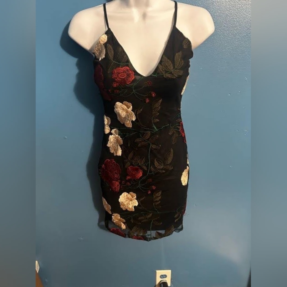 Black floral dress